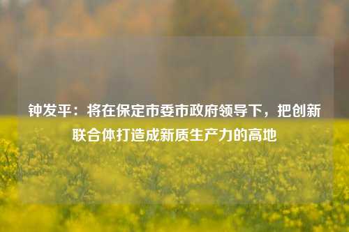 钟发平：将在保定市委市政府领导下，把创新联合体打造成新质生产力的高地